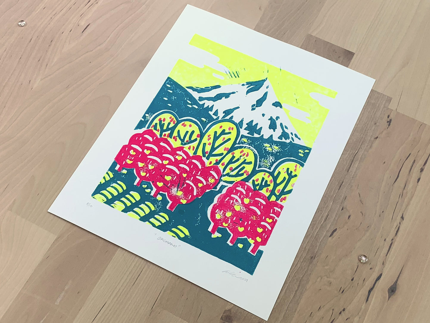 A different angle of one of the limited edition prints.
