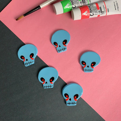 "Skull Eyes" Handmade Polymer Clay Pin/Magnet