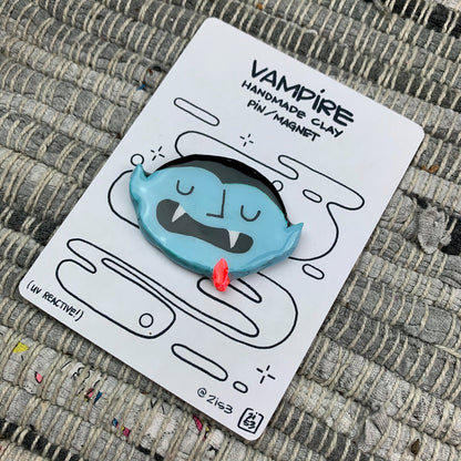 "Vampire" Handmade Polymer Clay Pin/Magnet