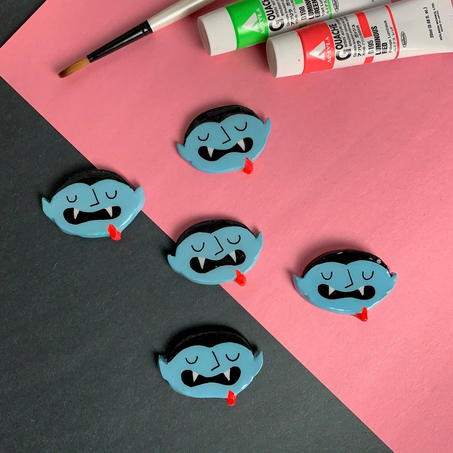 "Vampire" Handmade Polymer Clay Pin/Magnet